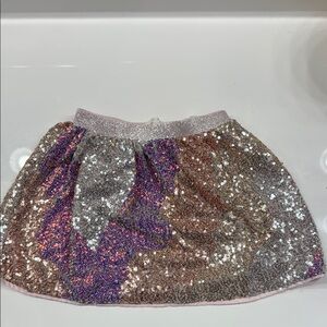 H&M Silver Purple Sequin Bubble Mini Skirt